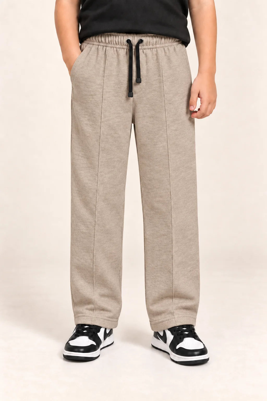 Kids Straight-Fit Terry Trousers – Brown
