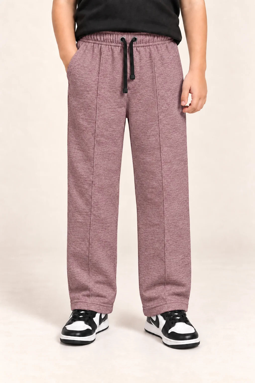 Kids Straight-Fit Terry Trousers – Dusty Mauve