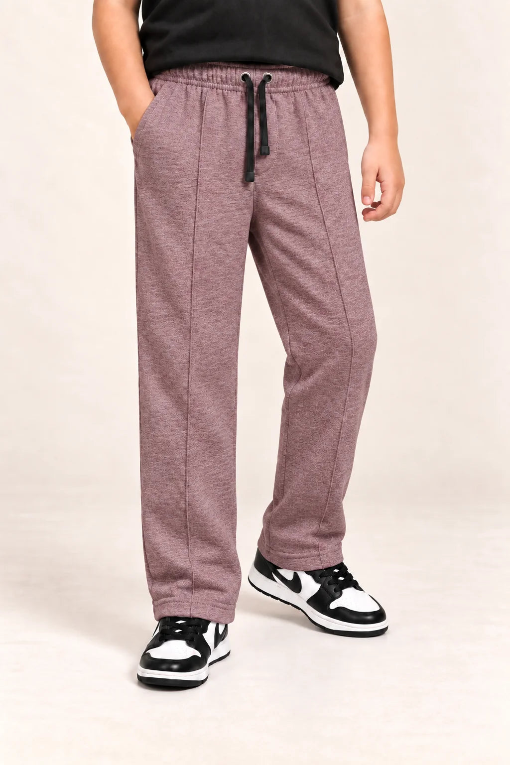 Kids Straight-Fit Terry Trousers – Dusty Mauve
