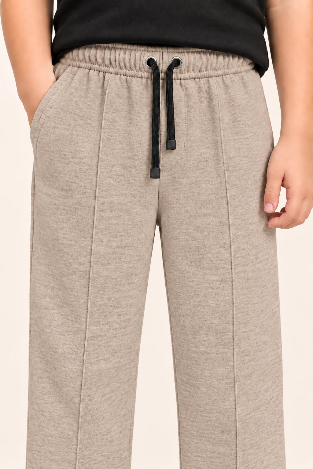 Kids Straight-Fit Terry Trousers – Brown