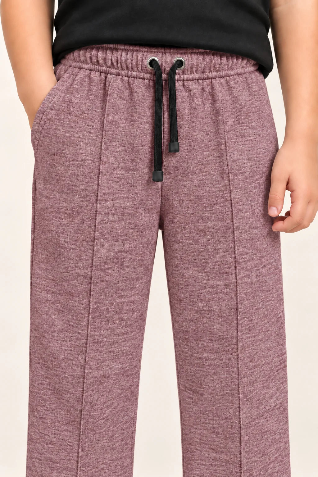 Kids Straight-Fit Terry Trousers – Dusty Mauve