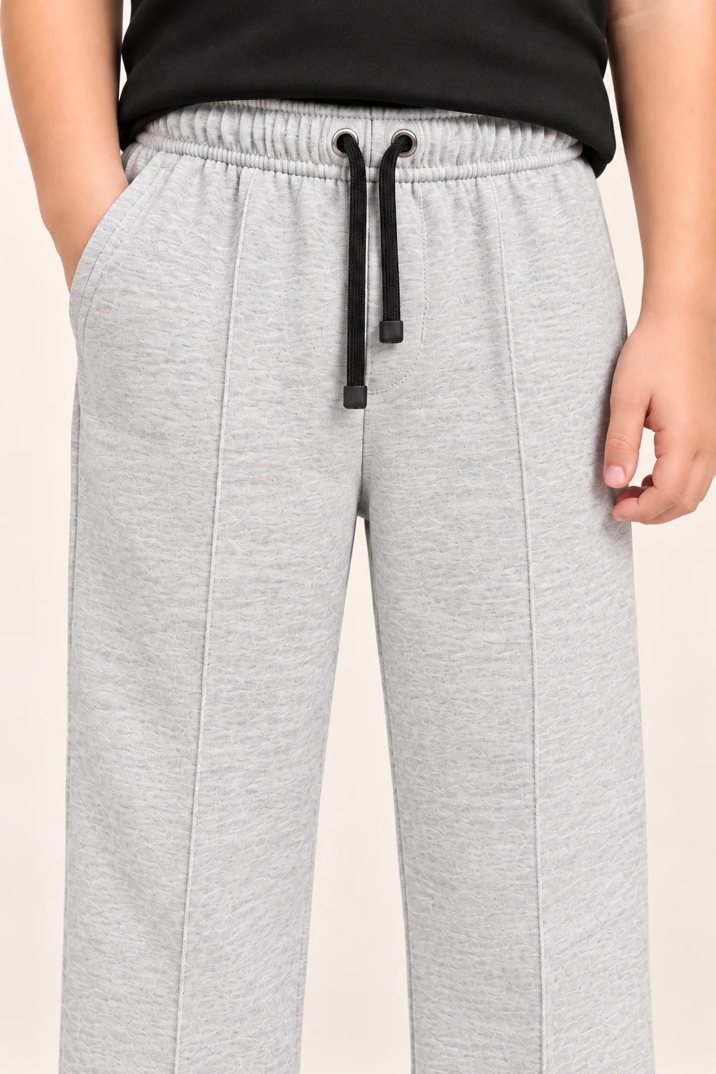 Kids Straight-Fit Terry Trousers – Grey