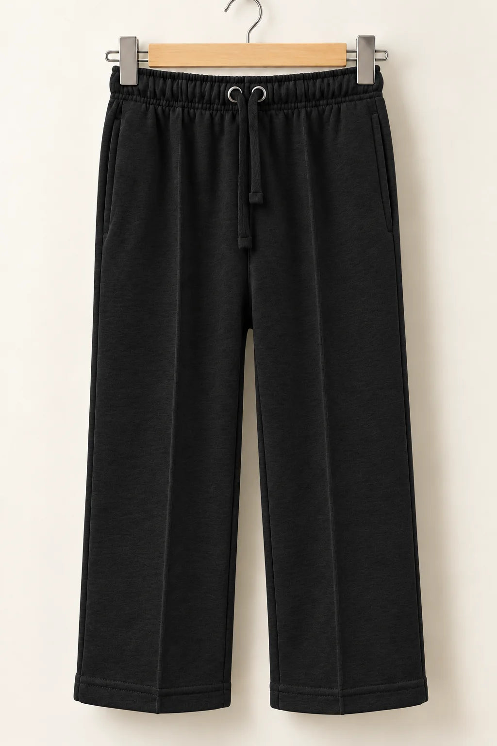 Kids Straight-Fit Terry Trousers – Black