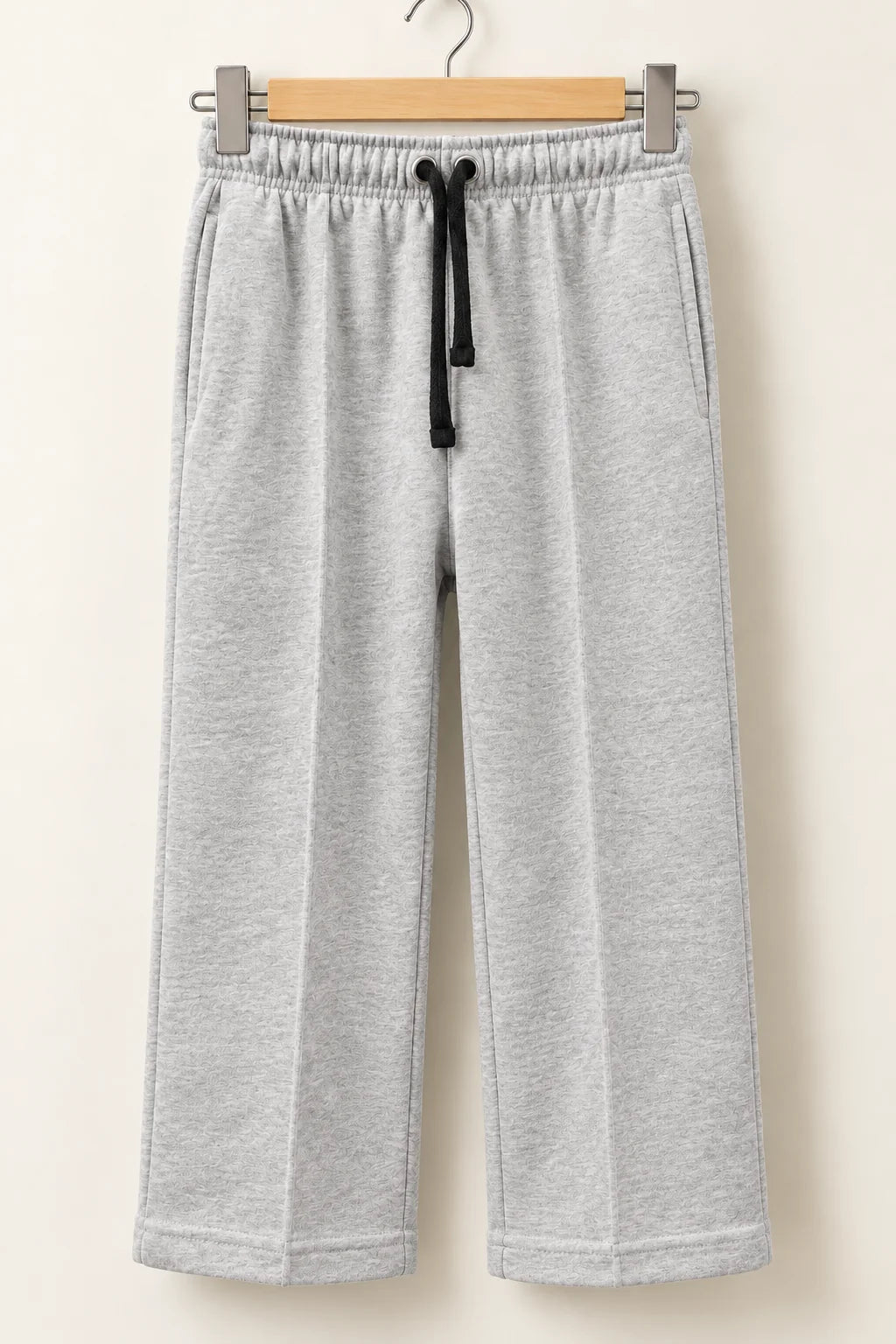 Kids Straight-Fit Terry Trousers – Grey