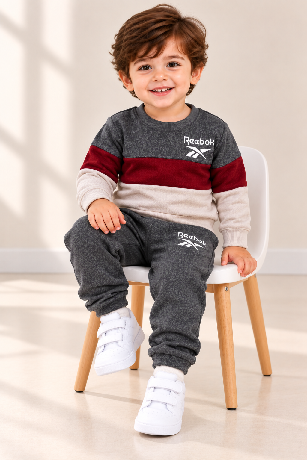 Kids Premium Fleece Color Block Tracksuit – Sweatshirt & Jogger Set
