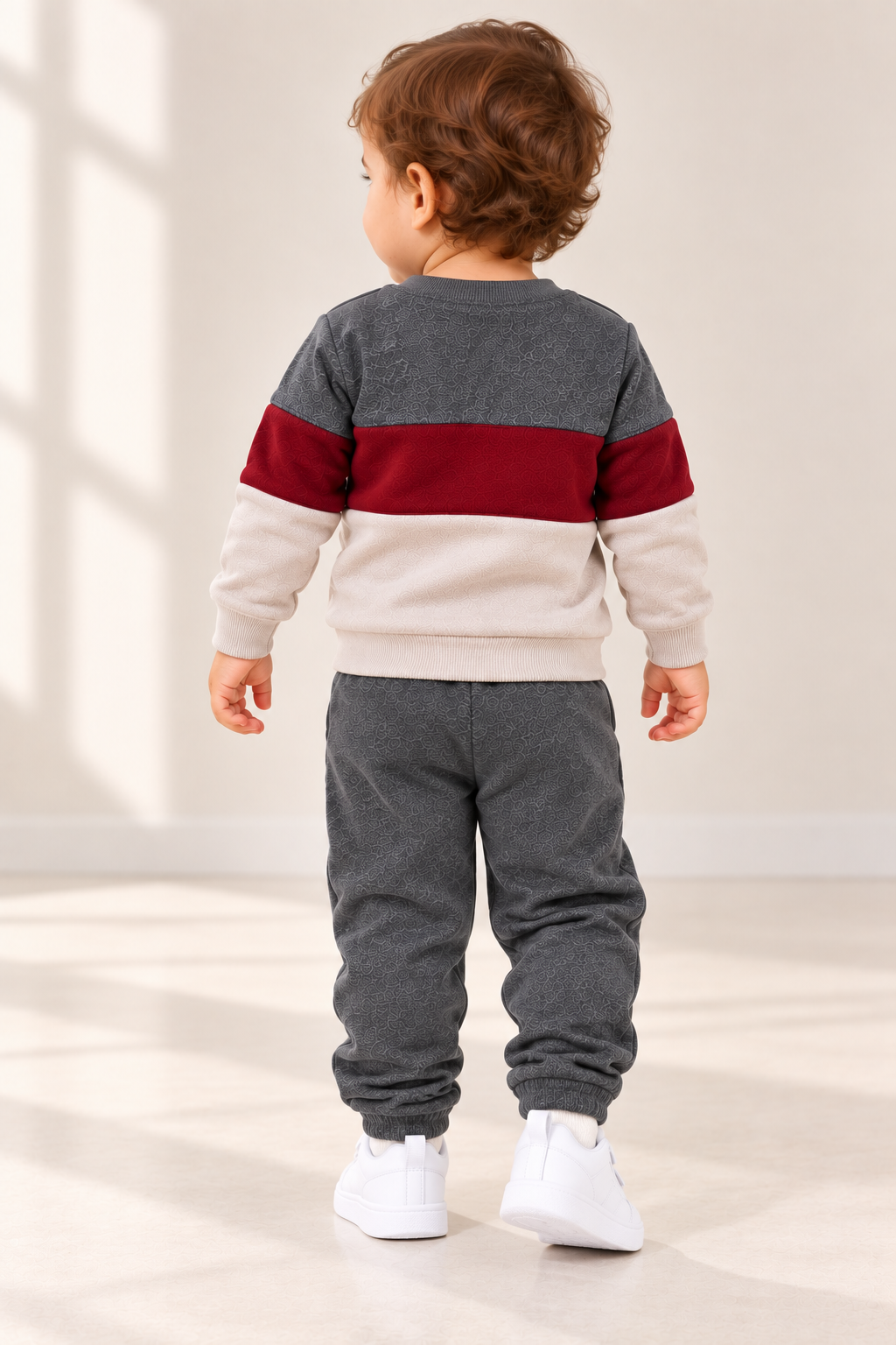 Kids Premium Fleece Color Block Tracksuit – Sweatshirt & Jogger Set