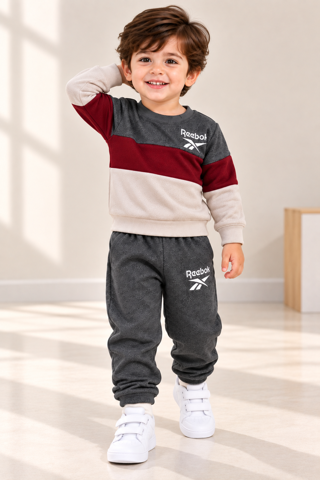Kids Premium Fleece Color Block Tracksuit – Sweatshirt & Jogger Set