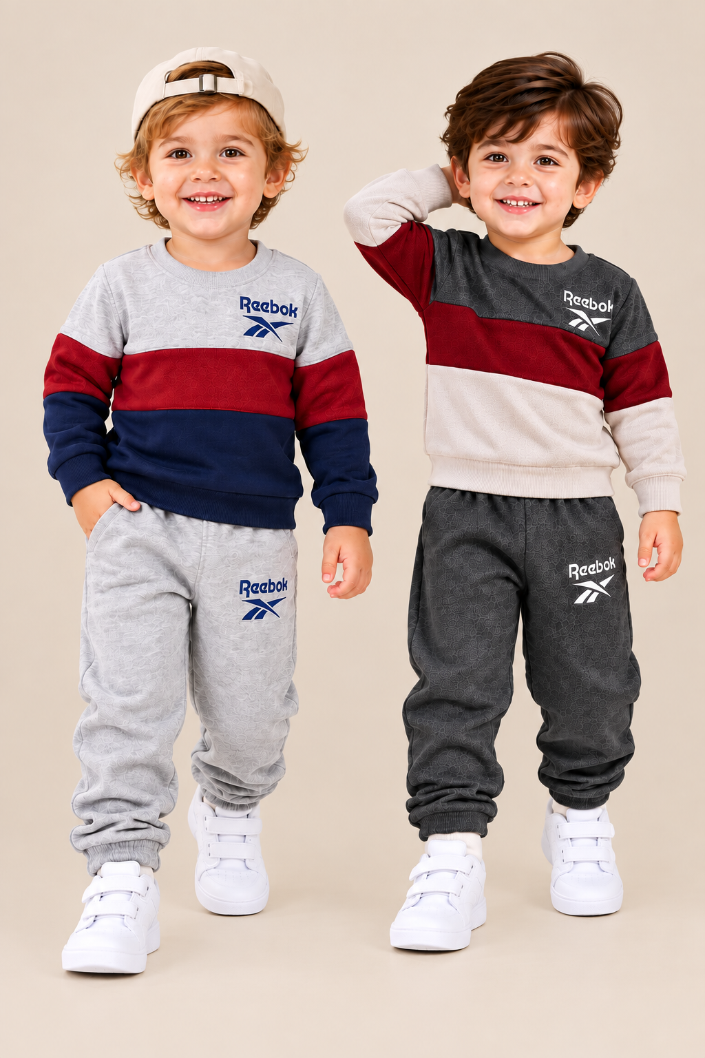 Pack of 2 Boys Premium Fleece Tracksuits – Color Block Sweatshirt & Jogger Set