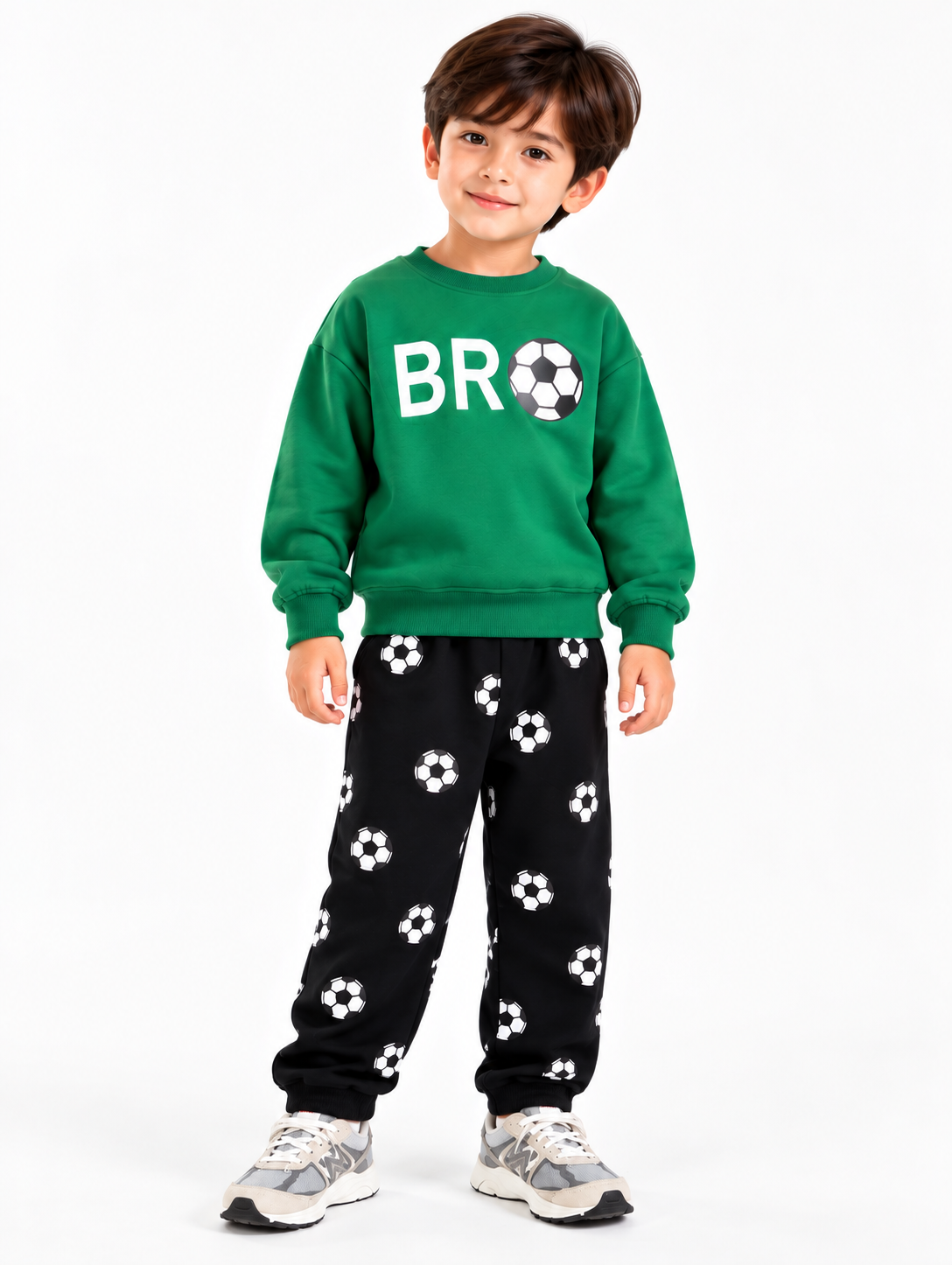 Kids BRO Football Co-Ord Set – Pack of 2 | Blue & Green