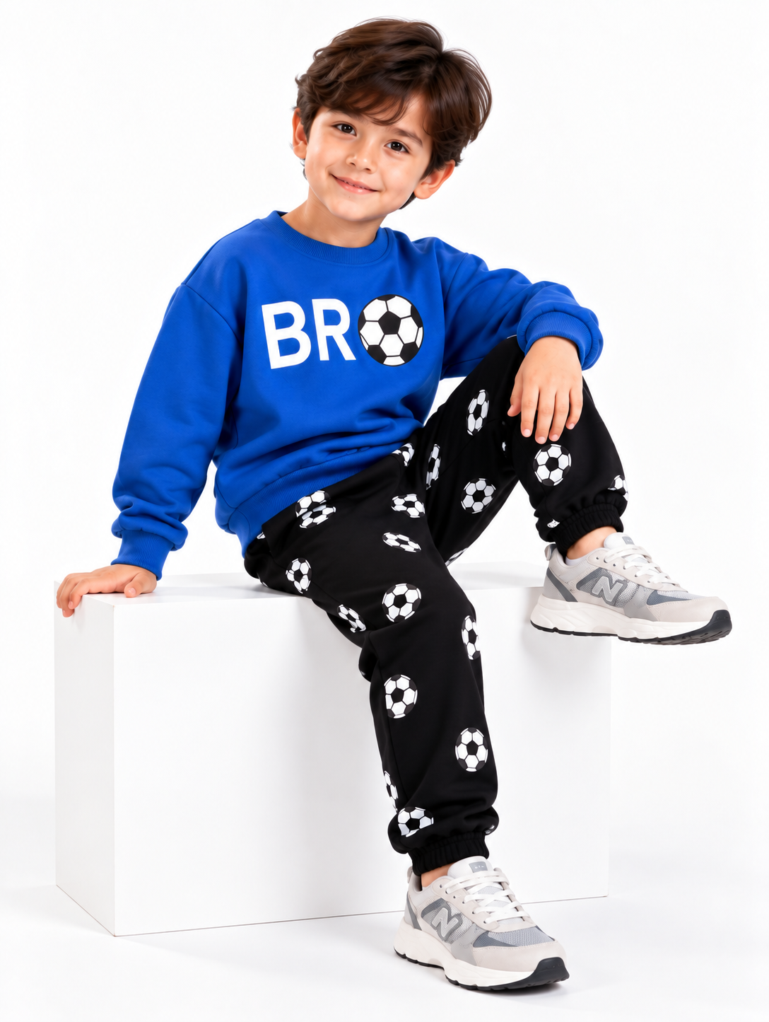Kids BRO Football Co-Ord Set – Pack of 2 | Blue & Green