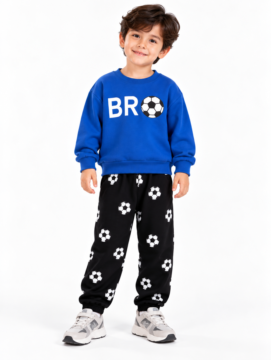 Kids BRO Football Co-Ord Set – Pack of 2 | Blue & Green
