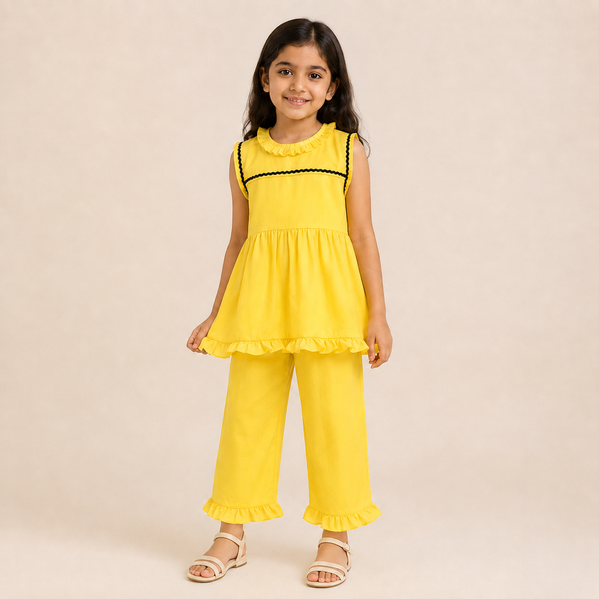 Girls Ruffle Trim Co-Ord Set