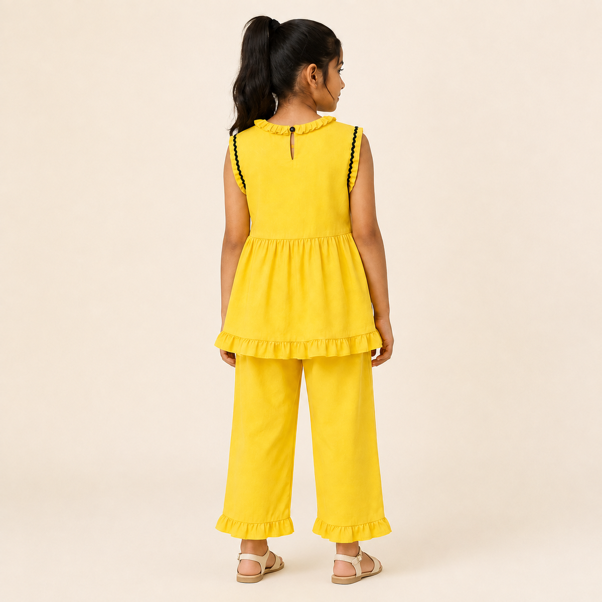 Girls Ruffle Trim Co-Ord Set