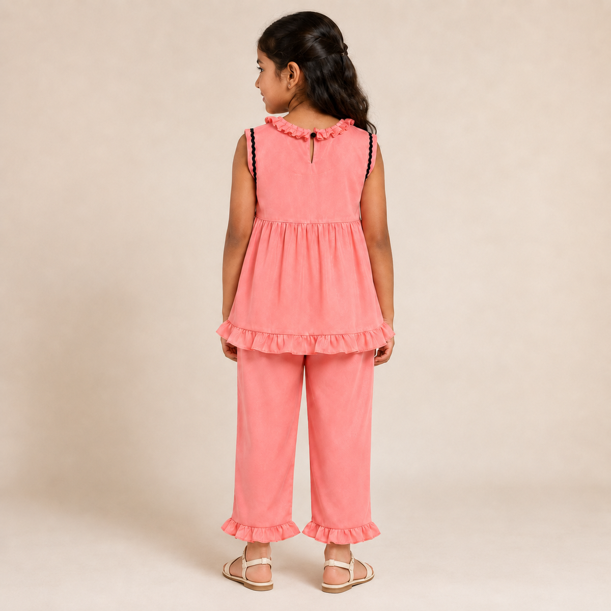 Girls Ruffle Trim Co-Ord Set