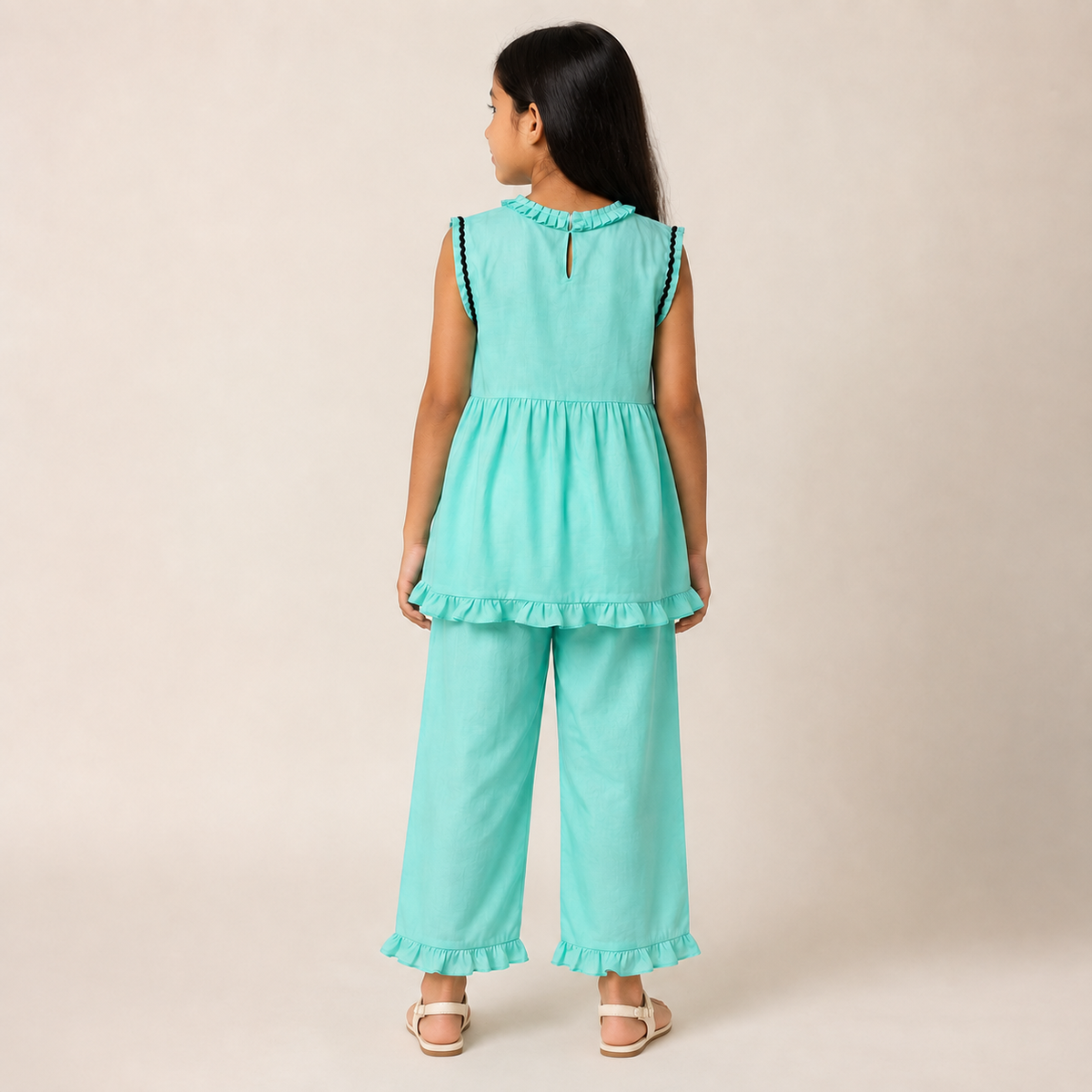 Girls Ruffle Trim Co-Ord Set